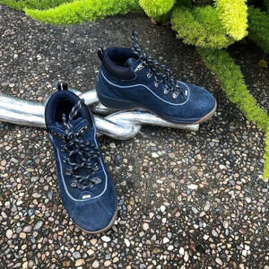 Ryka Navy Blue Suede Terrain Hiking  Boots Size 7 Wide